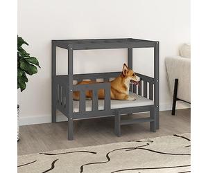 Ziaphsol Dog Bed Grey Solid Pine Wood 95.5 x 73.5 x 90 cm for Dog Sleeping Area, Lounging, Rest in the Living Room, Robust and Sturdy Frame