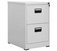 Ziaphsol Filing Cabinet Light Grey Steel 46 x 62 x 72.5 cm, 2 Drawers with Lock, Rolling Container for Hanging Files, Folders, Documents and Paper in the Home Office