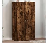 Ziaphsol Filing Cabinet Smoked Oak Wood Material 60 x 32 x 115 cm, 2 Doors, Storage Space for Folders and Documents, for Office, Home Office, Study