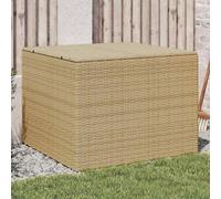 Ziaphsol Garden Chest Beige 291L PE Rattan Powder-Coated Steel Frame 80 x 75 x 59 cm Includes Waterproof Inner Bag for Cushions Patio Tidy