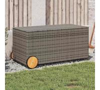Ziaphsol Garden Chest with Wheels Grey 190L PE Rattan Look Poly Rattan Storage Box with Waterproof Inner Bag, 2 Wheels and Gas Spring for Balcony and Patio