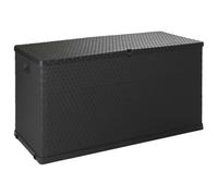 Ziaphsol Garden Storage Box, Anthracite, 120 x 56 x 63 cm, 420 L, PP Rattan Look, Lockable, for Cushion Cover, Deck Box, Balcony, Patio, Outdoor Storage Space, Weatherproof, Tidy Storage
