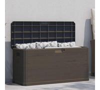 Ziaphsol Garden Storage Box, Brown, 280 L, Plastic in Wood Look, Weatherproof and Lockable, for Cushions, Blankets, Tool, for Patio, Balcony, Pool, Shed