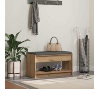 Ziaphsol Hallway Bench Artisan Oak 83 x 38 x 45 cm, Backless with Cushion and Storage Shelves, as a Shoe Bench for Hallway