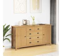 Ziaphsol Hill Sideboard Honey Brown Solid Pine Wood 154 x 40 x 80 cm with 5 Drawers 2 Shelves 2 Swing Doors for Living Room Hallway Tidy Storage Space