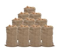 Ziaphsol Jute Sacks Pack of 10 65 x 135 cm, 100% Jute 340 g/m², for Storage, Transport of Root Vegetables, Plants, Protection and Decoration in the Home, Garden