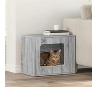 Ziaphsol Modern Cat House Made of Wood Material Grey Sonoma 51 x 30 x 42.5 cm, with Mounting Kit, Indoor Retreat for Rest, Climbing and Scratching