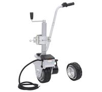 Ziaphsol Motorised Jockey Wheel Trailer 12 V 350 W Aluminium Manoeuvring Aid 2270 kg Load Forward Reverse with Spare Wheel for Drawbar Car Carport Garage Driveway