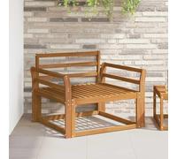 Ziaphsol Outdoor Middle Sofa Made of Solid Acacia Wood in Natural with Slatted Back, Dimensions 79 x 83 x 73 cm, Weatherproof Extension Sofa Middle Section for Balcony and Patio