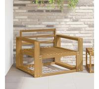 Ziaphsol Outdoor Middle Sofa Made of Solid Acacia Wood in White, Modular Frame for Balcony, Patio, with Slats Back, Weatherproof for Lounge Seat