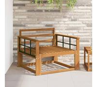 Ziaphsol Outdoor Middle Sofa Made of Solid Acacia Wood, Natural, 79 x 83 x 73 cm, Weatherproof Lounge Middle Section for Balcony, Patio, with Slats Back and Armrests, for 1 Person