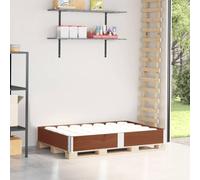 Ziaphsol Pallet Top Frame Brown Made of Solid Pine Wood 150 x 100 x 21.5 cm Stackable Foldable for Transport and Warehouse Logistics with Galvanised Metal Corners