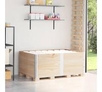 Ziaphsol Pallet Top Frame Made of Solid Pine Wood, 150 x 100 cm, Set of 3, Stackable Pallet Frame with Galvanised Metal Corners for Transport and Warehouse Logistics