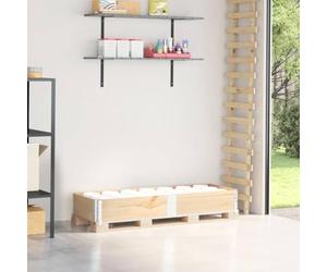 Ziaphsol Pallet top frame made of solid pine wood, 150 x 50 cm, stackable, foldable for transport, storage logistics, with galvanised metal corners, securing on the loading area