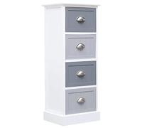 Ziaphsol Paulownia Side Cabinet Solid Wood 35 x 30 x 90 cm Chest of Drawers Sideboard Sideboard Highboard Lowboard with 4 Drawers Storage Space for Bedroom Living Room Hallway and Office