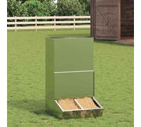 Ziaphsol Pig Feeder Silver Galvanised Steel 55 x 51 x 91.5 cm, 20 kg Capacity, Weatherproof for Indoor and Outdoor Use, with Magnetic Doors for Reliable Feeding