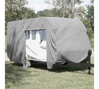 Ziaphsol Protective Cover for Caravan, Grey, 460 x 250 x 220 cm, Made of Non-Woven Fabric, Wind Rain Snow Protection for Outdoor Indoor Use with Storage Bag and Buckle Strap