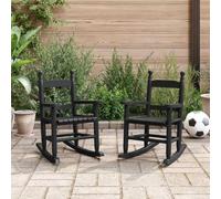 Ziaphsol Rocking Chair for Children 2 Pieces Black Poplar Wood 36 x 46.5 x 57 cm Maximum Load 110 kg for Garden, Balcony, Living Room, Children's Room, Comfortable Rocker and Rest