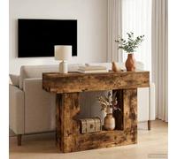 Ziaphsol Smoked Oak Console Table, 101 x 30 x 74 cm, Hallway Table for Hallway, Hallway, Living Room, Bedroom, Narrow Sideboard, Storage Table with Storage Space Shelf