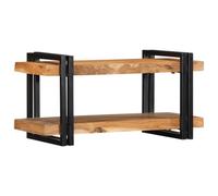 Ziaphsol Solid Acacia Wood Wall Shelf with Iron 70 x 33 x 35 cm, 60 kg Load Capacity, Wall Mounting for Living Room, Home Cinema, Gaming and Storage of CD DVD