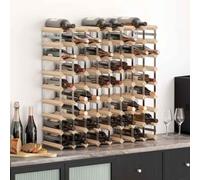Ziaphsol Solid Pine & Galvanised Steel Wine Rack 72 Bottle Stand Bottle Holder Space Saving Storage for Kitchen, Dining Room, Living Room, Basement and Bar