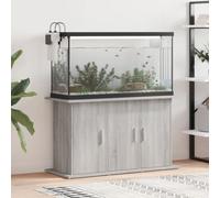 Ziaphsol Sonoma Aquarium Stand, Grey, Made of Wood Material, 101 x 41 x 58 cm, Aquarium Cabinet with 6 Compartments and Doors, for Fish Tanks, Terrarium Cabinet as Stable Holder with Storage Space