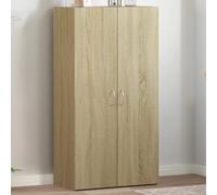 Ziaphsol Sonoma Oak Filing Cabinet 60 x 32 x 115 cm 2 Doors Storage Space for Folders and Documents in the Office Home Office with Wall Mount