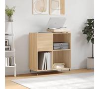 Ziaphsol Sonoma Oak Panel Cabinet, 84.5 x 38 x 89 cm, Wood Material with Iron Legs, Phono Cabinet for LP, CD and DVD Storage, TV Lowboard with Storage Space, Shelf, Wall Mounting for Living Room