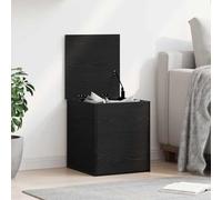 Ziaphsol Storage Box, Black Oak Look, 40 x 42 x 46 cm, Wood Material with Lid, Storage Space, Seat Chest Box for Living Room, Bedroom, Home, Office, Organiser