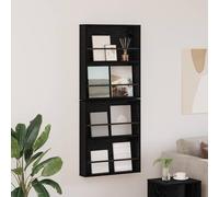 Ziaphsol Wall-Mounted Magazine Shelves Set of 2 Black Oak Look Made of Wood Material 60 x 12 x 70 cm for Magazines Brochures Order in the Living Room and Office