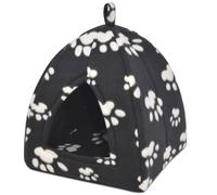 Ziaphsol Warm Cat Cave Size L Black White Made of Soft Polyester Fleece with Thick Removable Cat Cushion Retreat Zone for Rest Sleeping Place in the Living Room