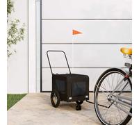 Ziaphsol Yellow and Black Oxford Fabric Iron Folding Bicycle Trailer with Mesh Window Load Capacity 54.5xx for Outing, City and Park