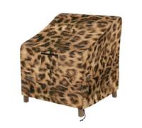 ZIATUBLES Amber Leopard Print Patio Chair Cover Outdoor Lounge Deep Seat Cover Waterproof Furniture Protector for Rocking Chair Slipcover for Lawn, 83x89x92 CM