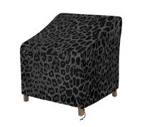 ZIATUBLES Black Leopard Print Outdoor Patio Chair Cover Dustproof Lawn Chair Covers for Lounge Deep Seat Chairs Waterproof Furniture Protector, 83x89x92 CM