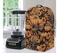 ZIATUBLES Blender Dust Cover with Handle Autumn Pumpkin Sunflower Print Anti Splash Water Resistant Blender Mixer Protector Covers for Kitchen Appliance Dustproof Cover