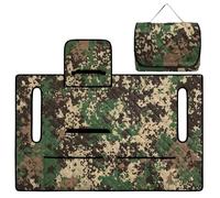ZIATUBLES Camo Green Print Golf Cart Accessories Foldable Design Seat Cover for Easy Carry Seat Towel Blanket with 4 Front Pockets for 2-Person Seats Carts Decor