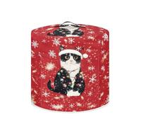 ZIATUBLES Christmas Cat Snowflake Print Pressure Cooker Cover with Storage Pocket Pressure Cooker Air Fryer Accessories, Kitchen Appliances Dust Cover Washable, 3 Quart