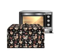 ZIATUBLES Christmas Snowflake Rooster Print Microwave Oven Dust Cover Canvas Fabric Countertop Microwave Protector Cover Kitchen Decor Covers for Air Fryer Samrt Oven, S