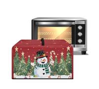 ZIATUBLES Christmas Tree Snowman Star Print Microwave Oven Dust Cover Heat Resistant Countertop Microwave Protector Canvas Fabric Covers for Toaster Smart Oven Air Fryer, L
