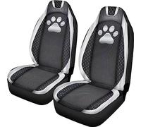 ZIATUBLES Dog Paw Carbon Fiber Texture Print Car Seat Cover Auto Interior Accessories Front Driver Seat Covers Car Seat Covers fit Most Car, Set of 2