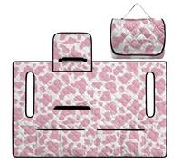 ZIATUBLES Golf Cart Accessories Pink Cow Print Foldable Golf Cart Seat Cover Cushion Protector Portable Carts Cushion Towel Blanket for EZGO Yamaha Carts