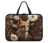 ZIATUBLES Laptop Case with Handle Laptop Sleeve Retro Daisy Fox Print Traveling Computer Bag Compatible with 10-17 inch Notebook Carrying Bag Briefcase, 13inch