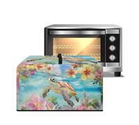ZIATUBLES Microwave Oven Dust Cover Anti-Dust Countertop Microwave Protector Cover Hibiscus Frangipani Floral Turtle Print Heat Resistant Air Fryer Toster Oven Covers, S