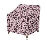 ZIATUBLES Pink Leve Leopard Print Waterproof Patio Chair Cover for Lounge Deep Seat Chair Slipcover Anti-Dust Lawn Chairs Cover Outdoor Furniture Protector, 83x89x92 CM