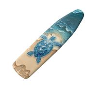 ZIATUBLES Polyester Ironing Board Cover with Hook and Loop Fastener Straps Beach Sea Turtle Starfish Print Iron Padding Covers Home Accessories for Laundry Clothing Shop, L