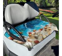 ZIATUBLES Shell Starfish Beach Print Golf Cart Accessories Golf Cart Seat Cover Anti-Dust Soft Towel Blanket for Most 2-Person Seats Club Carts Protector