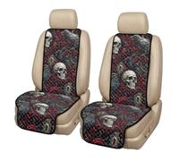 ZIATUBLES Skull Rose Raven Print Car Seat Covers for Front Seat
