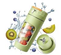 ZiaWorld 600ml Portable Juicer Blender for Juice, Milkshake, Smoothies, Protein Shakes, Portable Cordless Mini Travel Mixer, Rechargeable, Lid & Sip Spout, Blend Ice & Frozen Fruit, for Gym, Green