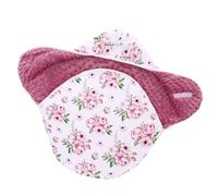 ZiaWorld Baby Car Seat Blanket 85x62cm Reversible Wrap Swaddle Blanket for Newborn Babies, Plush Soft Double-Sided Cotton, Universal Fit for Car Seat, Pushchair, Buggy, Pram (Pink Flower)