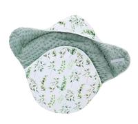 ZiaWorld Baby Car Seat Blanket 85x62cm Reversible Wrap Swaddle Blanket for Newborn Babies, Plush Soft Double-Sided Cotton, Universal Fit for Car Seat, Pushchair, Buggy, Pram (Green Leaf)